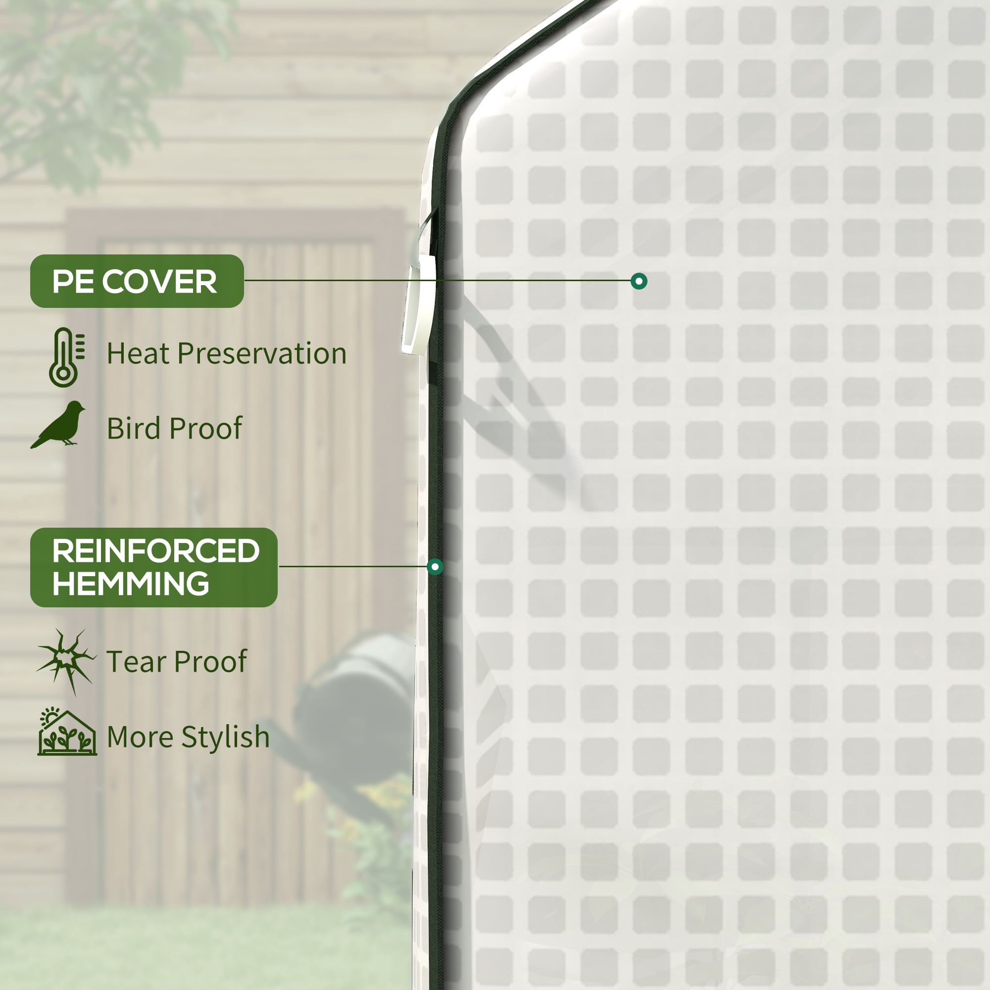 Outsunny Greenhouse 01-0472 Replacement Cover, 55" x 56.25" x 74.75", White
