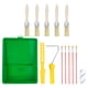 thumbnail image 1 of 14uds Pintura Rodillo Kit, Pintura Herramientas, 8" Pl?stico Bandeja, 4" Pintura Rodillo, Marco, Pintura Agitar Palo, 1" Grosor Qu?mica Fibra Pintura Cepillos Unique Bargains kits de herramientas de pintura, 1 of 8