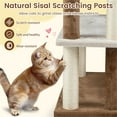 thumbnail image 3 of imerelez 28 inch 2-in-1 Cat Stairs and Tree, 4-Tier Platform with Sisal Scratching Posts, Gray Pet Steps for Small & Senior Cats, Helps Reach Beds & Couches, Supports 33 lbs, 3 of 9