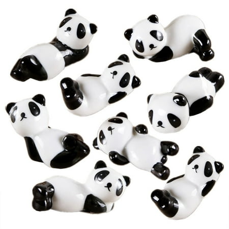 

8Pcs Ceramics Chopsticks Stands Cartoon Panda Shaped Chopsticks Holder Creative Desktop Decoration Crafts