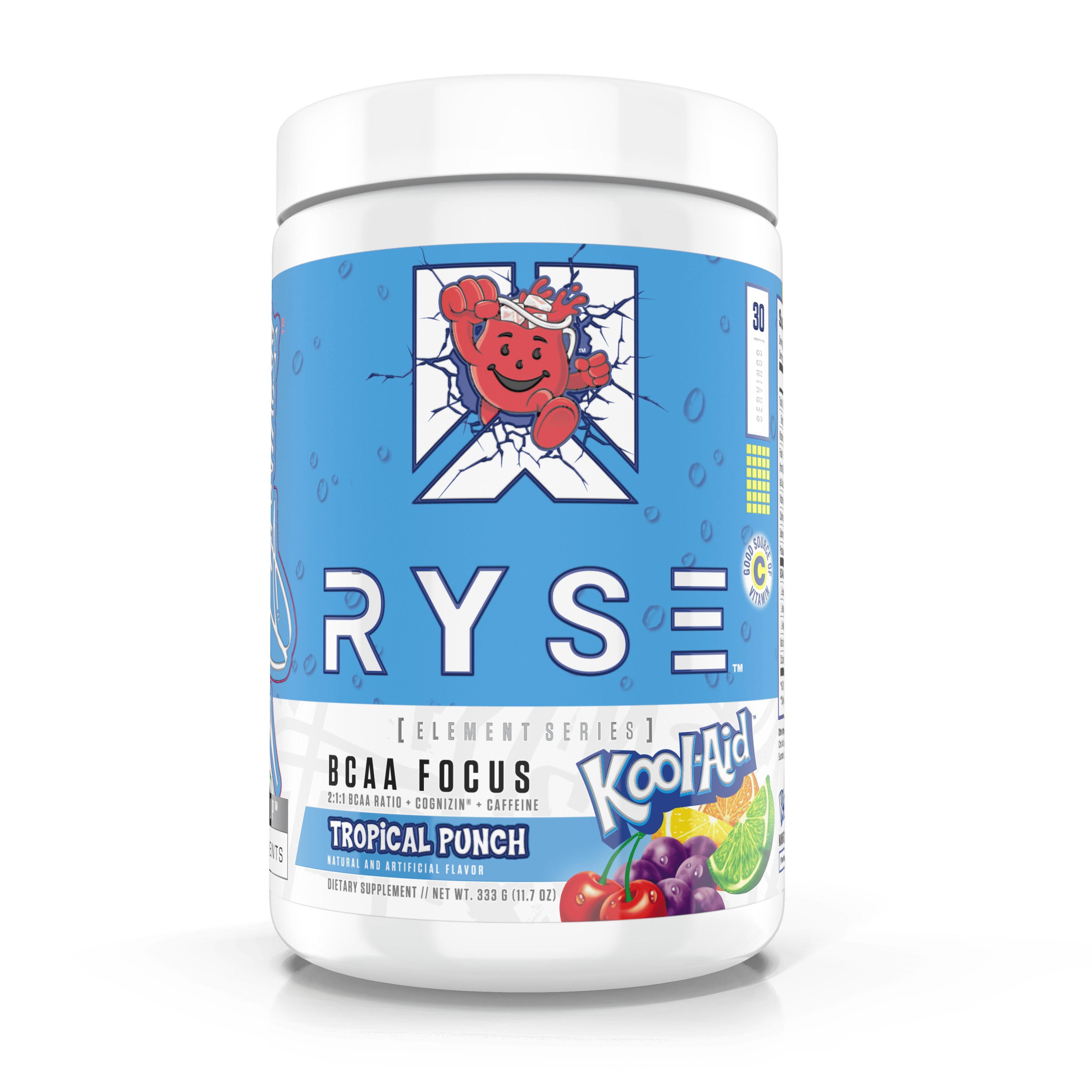 RYSE Element Series, BCAA Focus Intra Post Workout Powder, KOOL-AID Tropical Red, 30 Servings