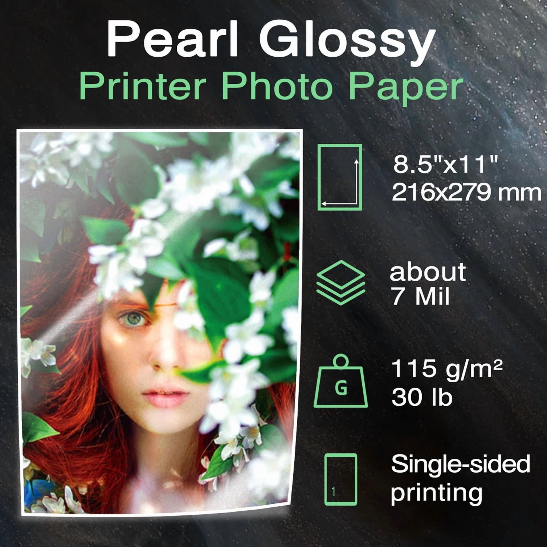 CIRCLE- Koala Pearlish Glossy Printer Paper 8.5X11 For Inkjet + Laser Printer 30Lb Thin