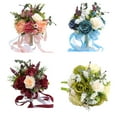 thumbnail image 3 of Ramo de flores artificiales Cateissary para boda hogar hotel interior exterior simulación de novia flores falsas decoración para sala de Kits de decoración para fiestas Verde, 3 of 6