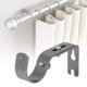 thumbnail image 2 of Juego de 2 soportes ajustables para colgar cortinas en el hogar, universales, plateados, 2 of 8