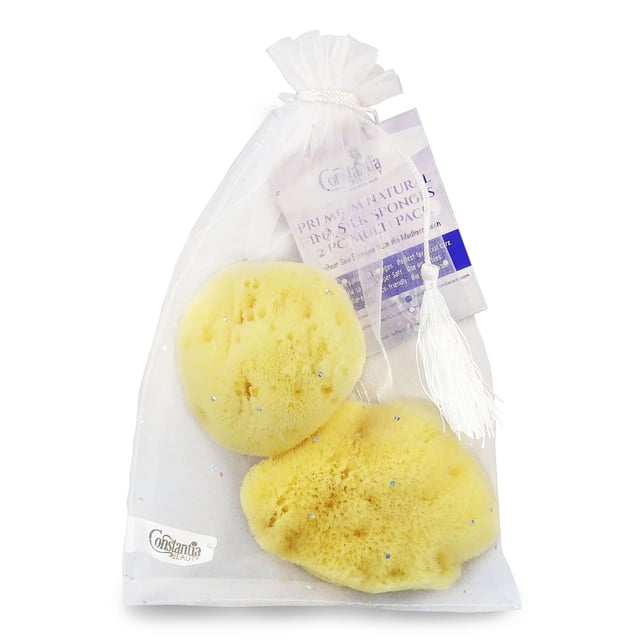 Esponja marina Constantia Beauty Premium de seda fina natural, 2 unidades
