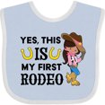 thumbnail image 3 of Inktastic Yes, This is My First Rodeo- Cowgirl in Hat and Boots Girls Baby Bib, 3 of 4