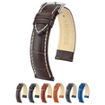 thumbnail image 1 of Hirsch Modena Embossed Leather Watch Strap - Brown - L - 19mm - Silver Buckle, 1 of 9