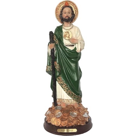 14" Saint St. Jude Thaddeus Religious Statue Figurine Coins Money Gift San Judas Tadeo Estatua Figura Dinero Monedas