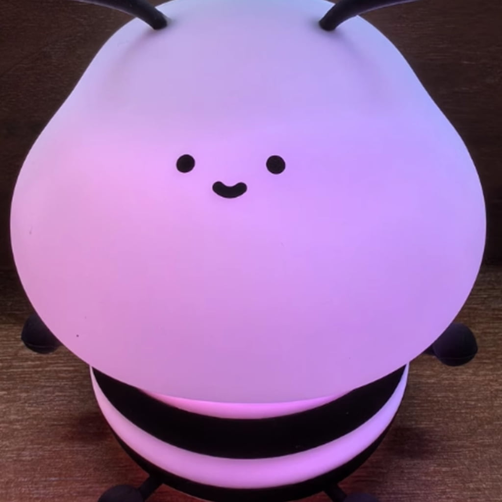 Dimmable Nursery Lamp USB Little Bees Silicone Night Light Rechargeable Bedside Lighting for and Adults