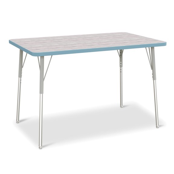 Rectangle Activity Table - 30" X 48", A-height - Driftwood Gray/Coastal Blue/Gray