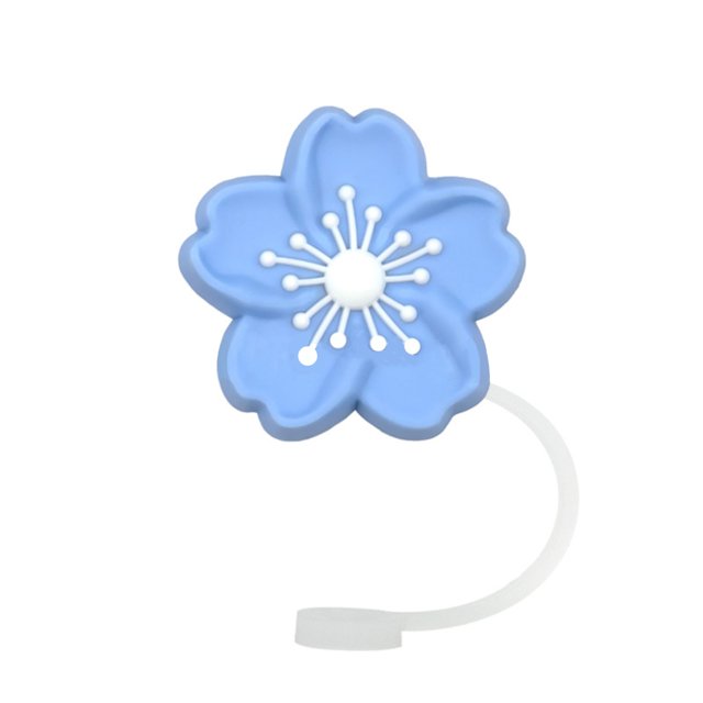 Plant Cartoon Straw Cover Straw Lid Silicone Dust Plug Straw Decoration for Flower Party