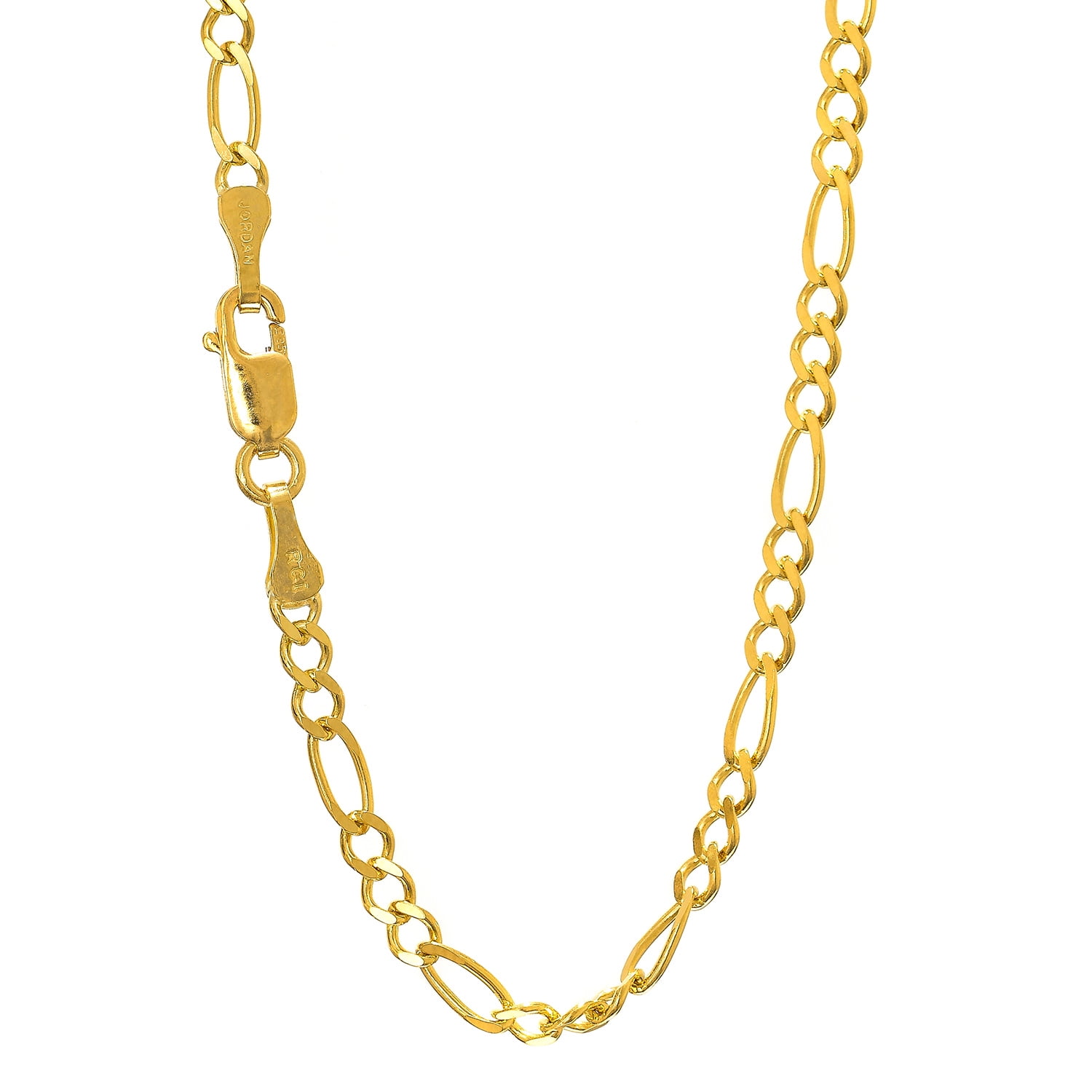 JewelStop - 14k Solid Yellow Gold 2.8 mm Figaro Chain ...