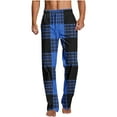 thumbnail image 2 of Handshe Men's Home Sleep Pants, Print Design Straight Leg Casual Loungewear Pajama Bottoms for Men, Comfortable Nightwear Lounge Pants,Plus Size, 2 of 5