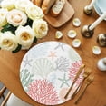 thumbnail image 2 of Red Sage Green Coastal Round 15 Inch Placemats Set of 8, Summer Beach Coral Shell Starfish HeatResistant Non Slip Place Mats for Dining Table, Wipeable Braided Kitchen Table Mats for Housewarming, 2 of 9