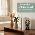 thumbnail image 6 of REGALWOVEN Decorative Floral Metal Bookends, Flower Design Book Ends for Shelves, Non-Skid Book Stopper for Home & Office, 2Pcs Black Style A 4.7"L x 3.5"W x 7"H, 6 of 6