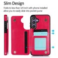 thumbnail image 3 of Dteck Case for Samsung Galaxy S23 FE,Magnetic Durable Leather Case Card Slots Shockproof Rubber Kickstand Back Wallet Cover for Galaxy S23 FE,Rose, 3 of 9
