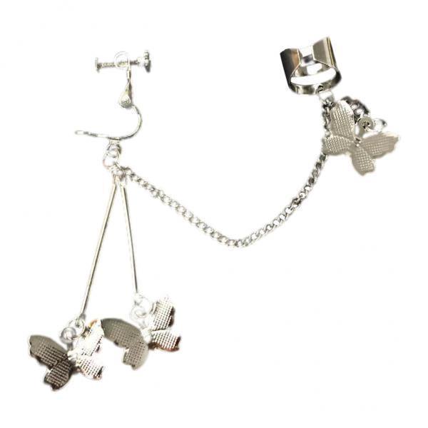 2 Pendientes De Mariposa, Elegante Aleación De Plata, Joyería Creativa Para Vestido, Clip Para La Oreja Fernando Pendiente elegante