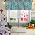 thumbnail image 5 of 2 Pack Valances for Window, Retro Middle Century Short Curtains for Kitchen Bedroom Living Room, Rustic Bohemia Style Aztec Blue Rod Pocket Small Window Treatment Valance Drapes 60 x 18 Inch, 5 of 8
