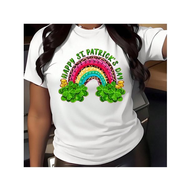 Camiseta De Mujer Activewear Tops Simples De Verano Para Viajes De MochileroSt Patrick's Day Shirt Print T-Shirt Men's Women's Crew Neck Cotton Short Sleeve Sports TeeFather'sCamisetas de verano pa
