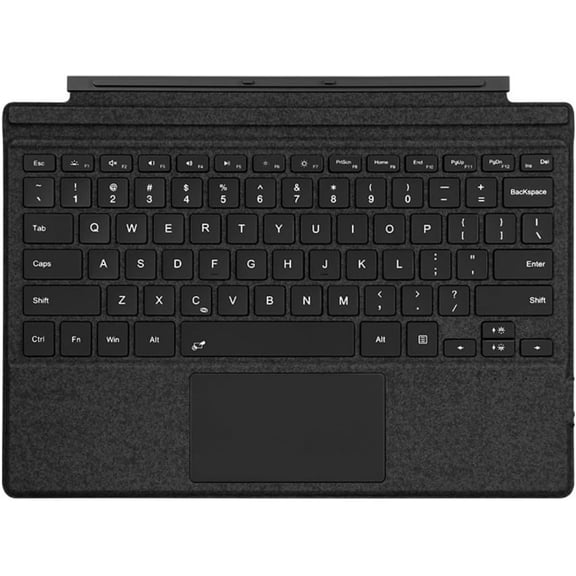 Slim Portable Wireless Type Cover Keyboard with Multi-Touch Trackpad & 7-Color Backlit Keys Compatible with Microsoft Surface Pro 7 Plus / 7 / 6 / 5 / 4 / 3, Black