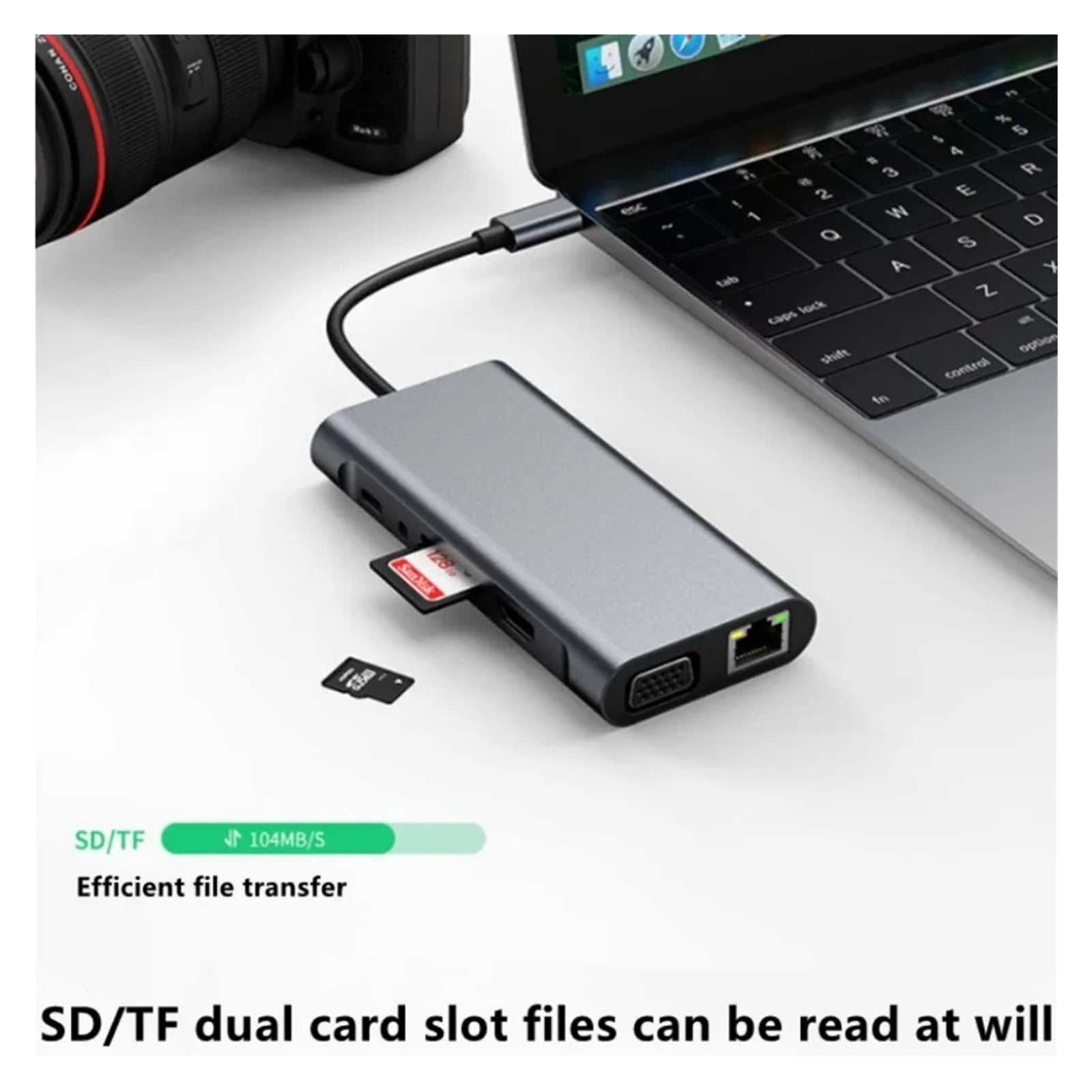 11-IN-1 USB-C 3.0 HUB 4K Type C to VGA USB 3.0 Adapter Type C HUB Dock PD 87W USB-C Splitter