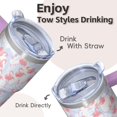 thumbnail image 4 of 20OZ Flamingo Tumbler with Handle Durable Travel Tumbler Perfect Gifts for Women Flamingo Lovers Suitable for Birthday Christmas Events Home Use, 4 of 6