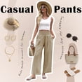 thumbnail image 6 of VDJ Women's Casual Wide Leg Pants Summer Boho High Waisted Beach Palazzo Trousers Flowy Lounge Pant Size XL, 6 of 9