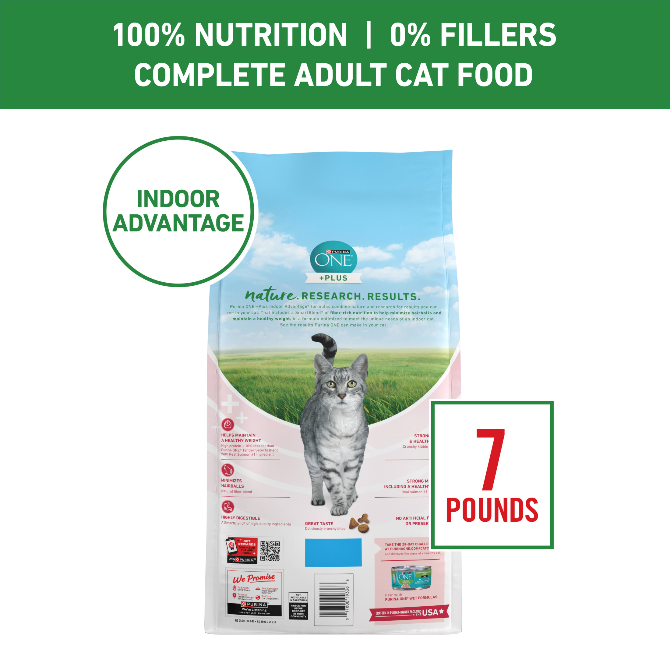 Purina One Plus Indoor Advantage Salmon Dry Cat Food, 7 lb photo 7