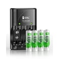 thumbnail image 1 of Cargador de baterías EBL de 4 ranuras para AA/AAA NiMH con 4 pilas recargables AA de 2800 mAh, 1 of 7