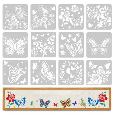 ccocc Stencils for Painting, Elegant Letter Stencils & Henna Stencils, Durable Stencil Stuff, 12-Pack