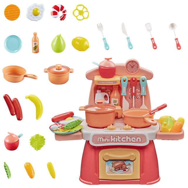 26PCS Cooking Toy Set Creative Kitchen Pretend Playset Cookware Toy for Kids