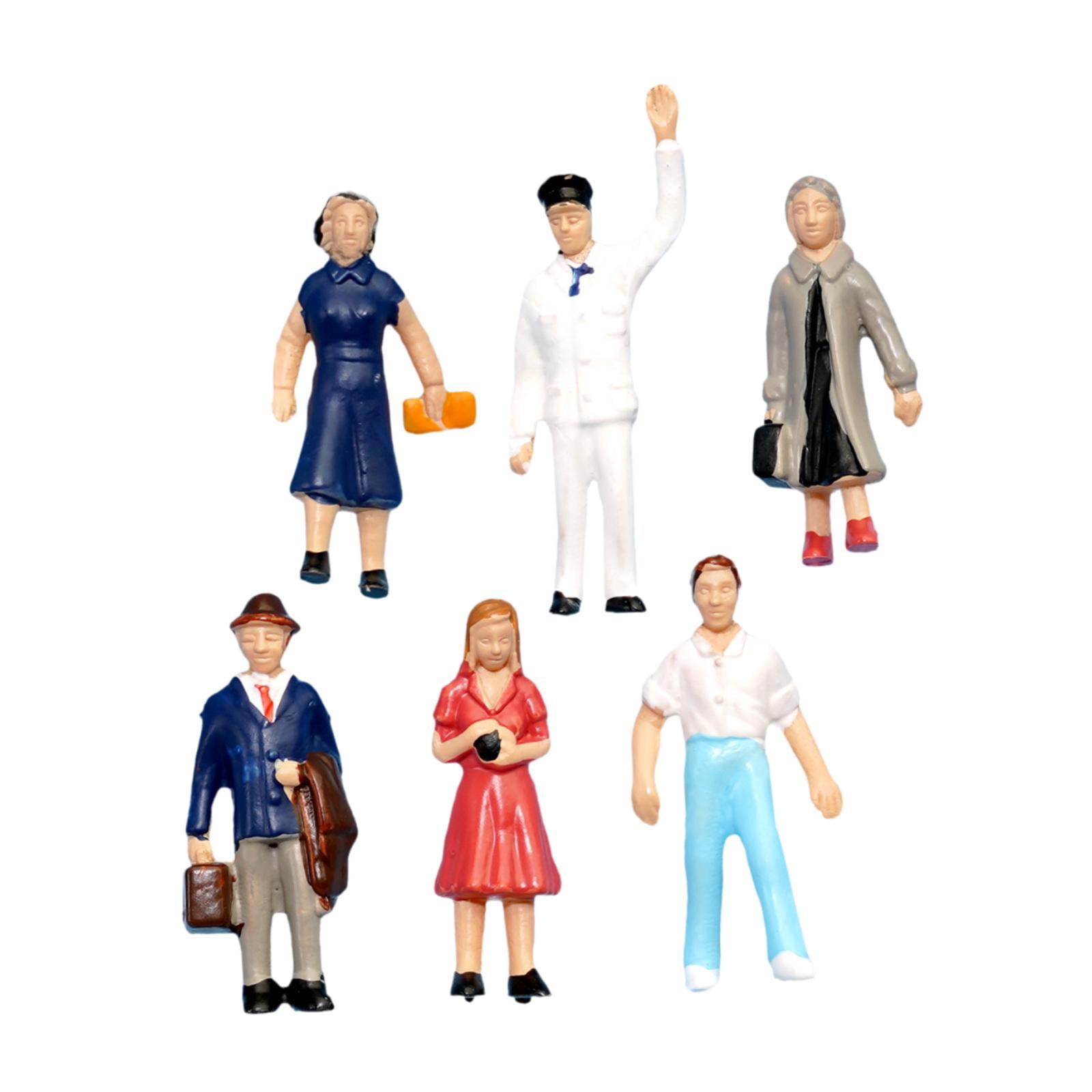 LeeQinersw 6x 1/87 HO Scale Miniature People Figurines Collectible Hand Painted Figures