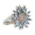 thumbnail image 4 of Simple Sunflower Ring for Women with Light Blue Zircon Alloy Inlaid Artificial Gemstone Diamond Treatment, 4 of 5
