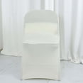 thumbnail image 4 of Efavormart Ivory Satin Rosette Spandex Stretch Fitted Folding Chair Cover, 4 of 5