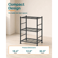 thumbnail image 2 of Sakugi Storage Shelves - 3 Tier Shelf Organizer, with Adjustable Leveling Feet, Space-Saving Shelves Organizer for Pantry, Laundry, Kitchen, 18.4"×12.6"×30.5", Black, 2 of 5