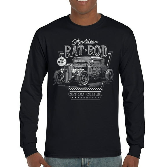 American Rat Rod Long Sleeve T-shirt Hot Rod Custom Culture Route 66 1930s Classic Car Vintage Rusty Cars Garage