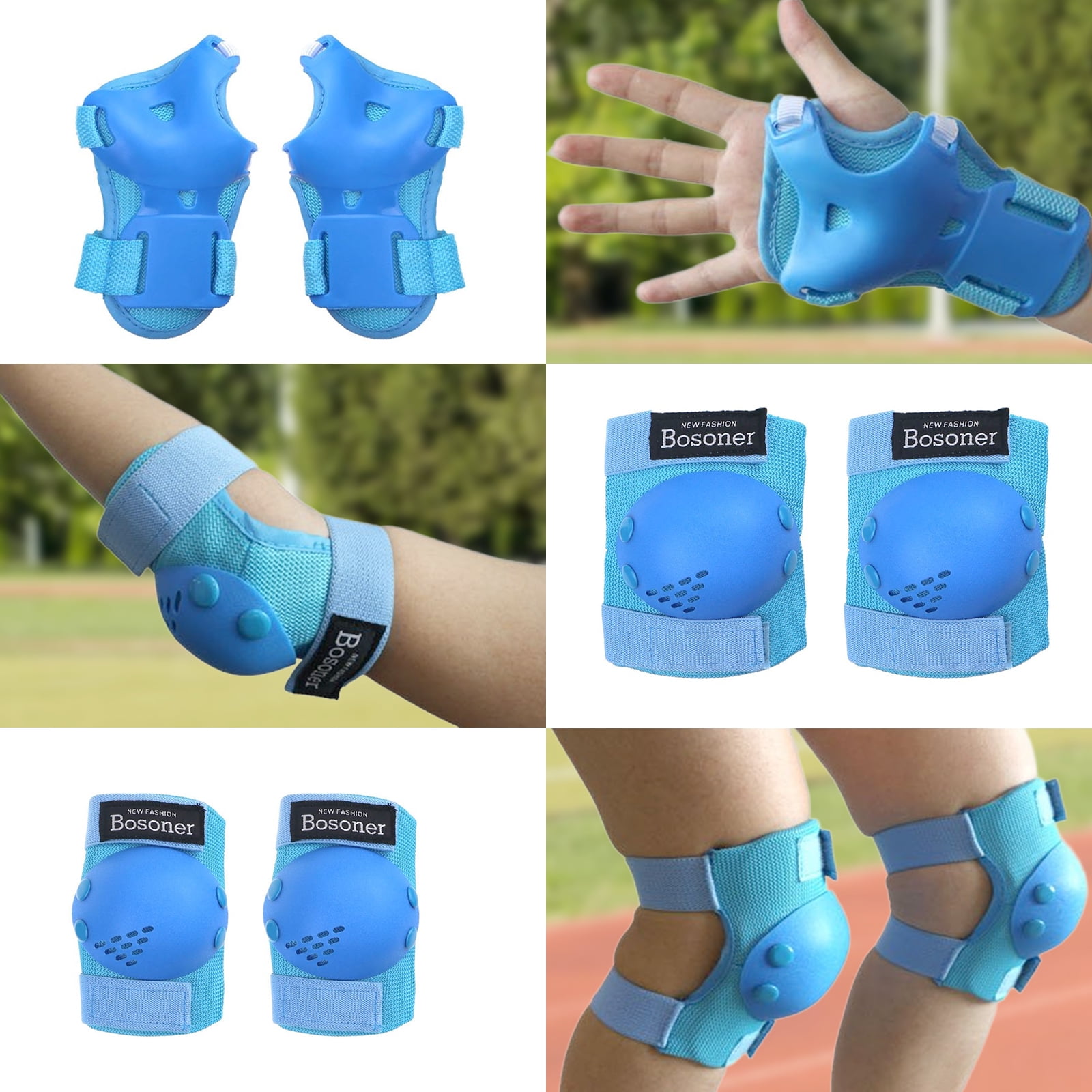 BOSONER Kids/Youth Knee Pad Elbow Pads for Roller Skates Cycling BMX Bike Skateboard Inline Rollerblading, Skating Skatings Scooter Riding Sports