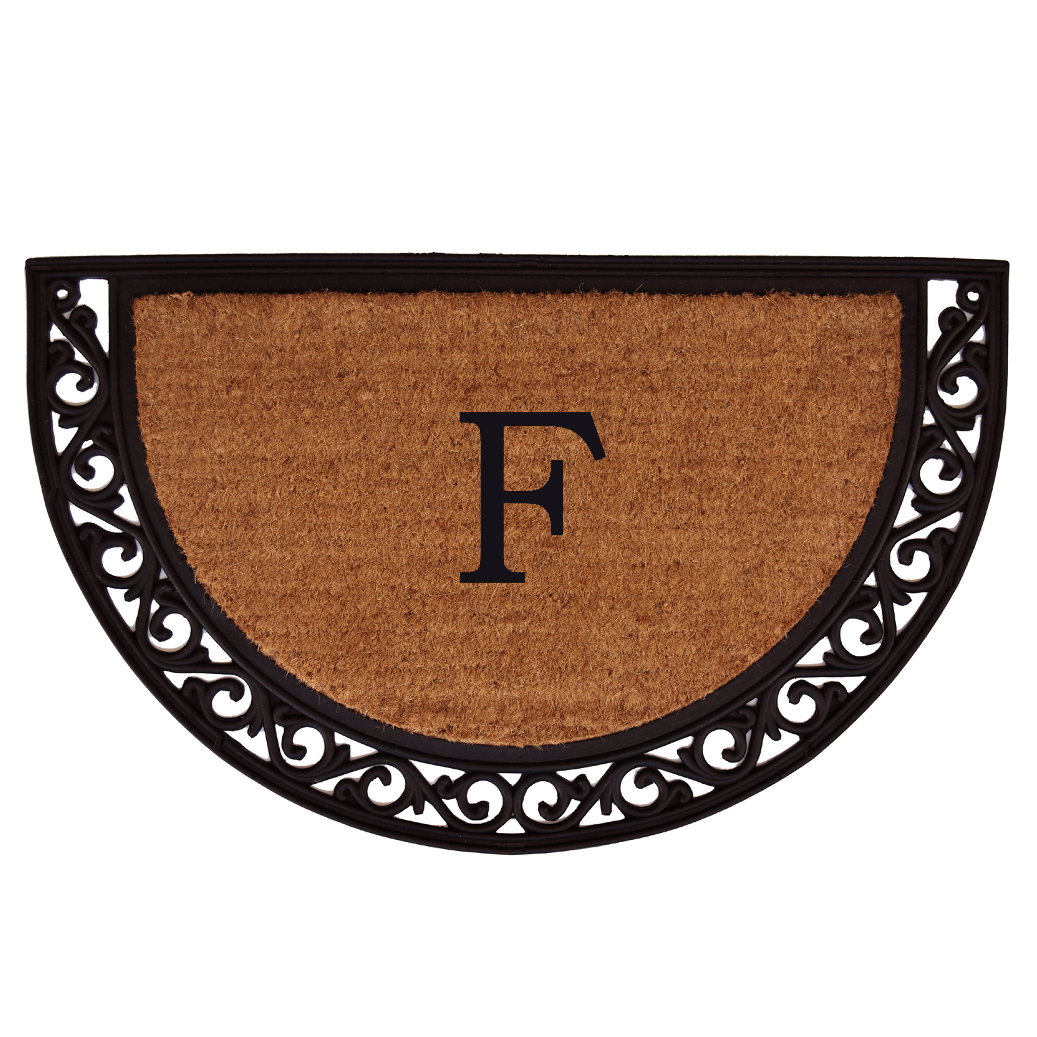 Calloway Mills Ornate Scroll Monogram Outdoor Doormat 18" x 30" (Letter F)