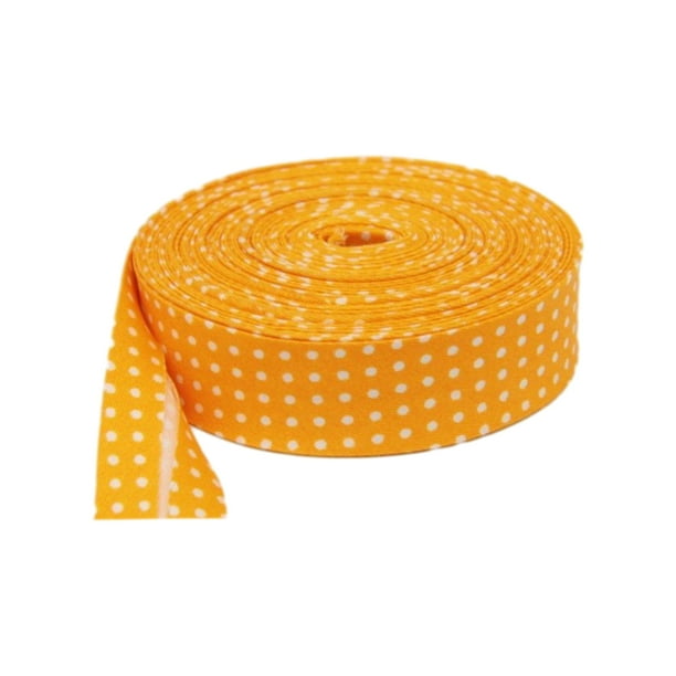 Yuarrent La cinta al bies impresa agrega un toque elegante a los proyectos de costura Cinta duradera para bordes de la serie de rayas y puntos Tela de costura y artesanía punto naranja