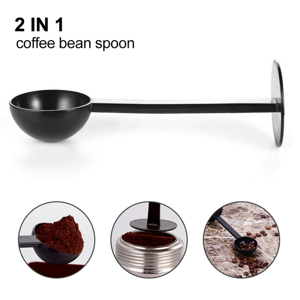 SANWOOD Coffee Spoon 2in1 Espresso Coffee Bean Spoon Measuring 10g Tamping Scoop Tamper Tea