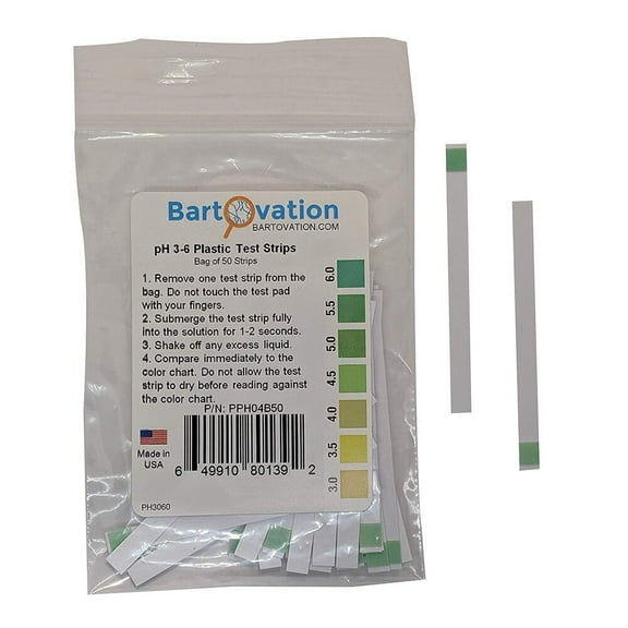 pH 3-6 Short Range Test Strips [Bag of 50 Strips]