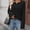 Black, variant on Womens Waffle Knit Blouses Dressy Casual Long Sleeve V Neck Tops Loose Fit Fall Basic Pullover Shirts