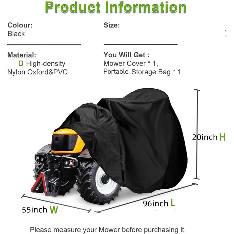 Lawn Mower Cover Ailelan Heavy Duty Waterproof - Fits Up To 54 Deck Universal Riding Mower Cover Lawn Mower Cover Ailelan Heavy Duty Waterproof - Fits Up To 54 Deck Universal Riding Mower Cover