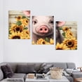 thumbnail image 4 of Shadudu Pig Sunflowers Butterflies Canvas Prints Wall Art Set of 3 Unframed for Living Room Bedroom Home Office Decor 12x16 inches 12"x16"x3pcs, 4 of 6