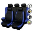 thumbnail image 3 of Flying Banner Full Set Deluxe Automotive Leather Universal Car Seat Covers Interior Covers car SUV pick up Blue, 3 of 8