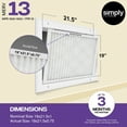thumbnail image 2 of Simply Filters 19x21.5x1 MERV 13, MPR 1500, AC Furnace HVAC Air Filter (12 Pack), 2 of 8