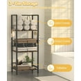thumbnail image 3 of Free Standing Towel Racks for Bathroom with U-Shaped Detachable Dividers, 3-Tier Floor Towels Holder Stand with Shelf & 8 S-Hooks, Metal Pool Towel Storage Organizer for Home, Poolside, Black, 3 of 7