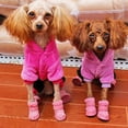 thumbnail image 7 of 4Pcs Pet Dog Shoes Non-slip Chihuahua Soft Sole Winter Warm Adjustable Boots,Pink, 7 of 7