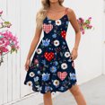 thumbnail image 4 of Valentines Day Dresses Sleeveless A-line with Heart Print Casual Fit Party Dresses Dark Blue XL, 4 of 4