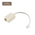 thumbnail image 3 of Uxcell Phone Jack Splitter 6P4C Socket Adapter Telephone Line Splitter with Telephone Extension Cord 3 Pack, 3 of 5